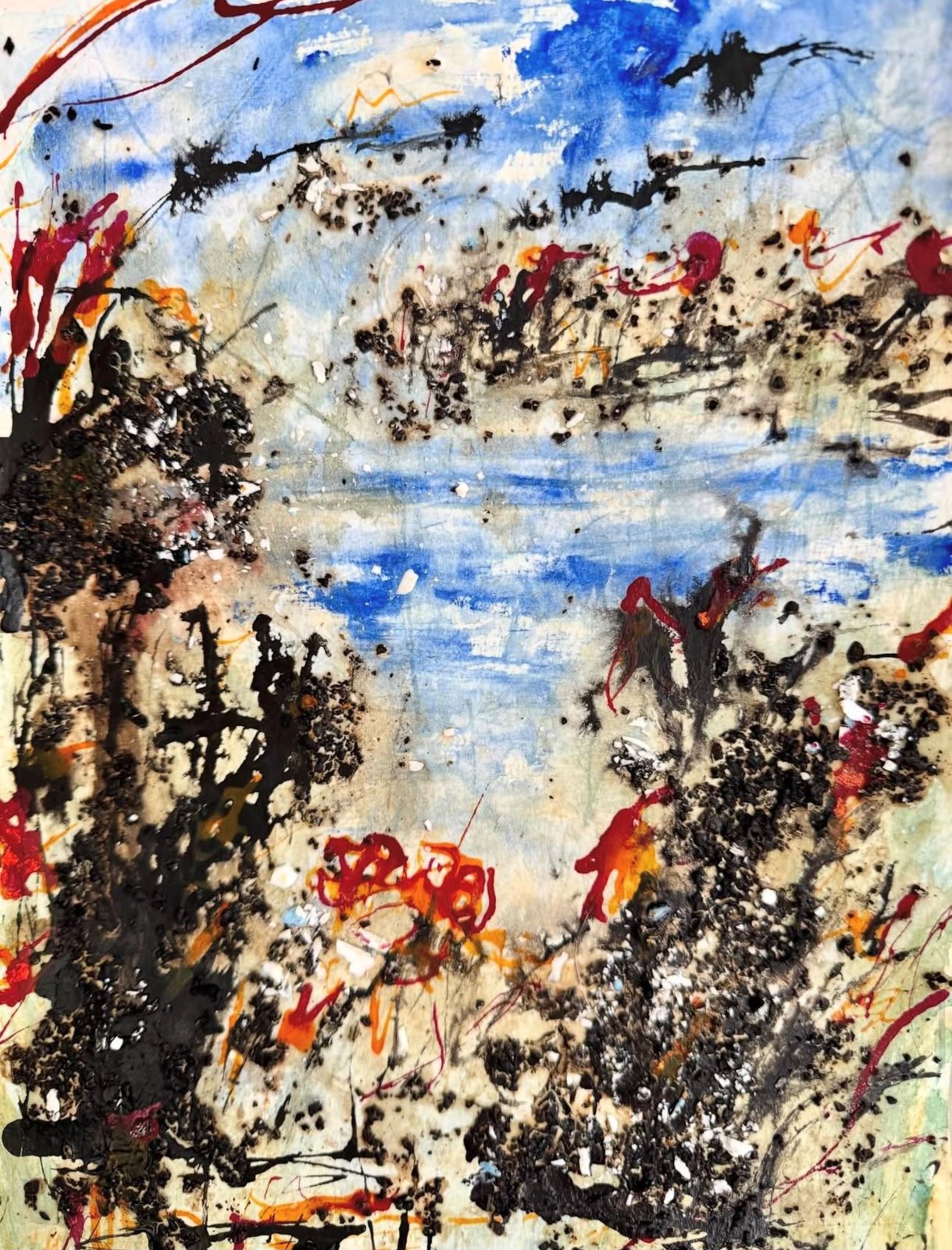 Autumn Fire — Mixed media