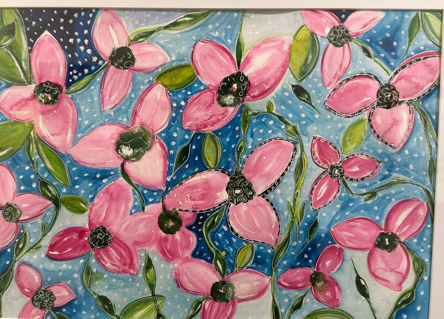Dogwood Nights — Watercolor & ink