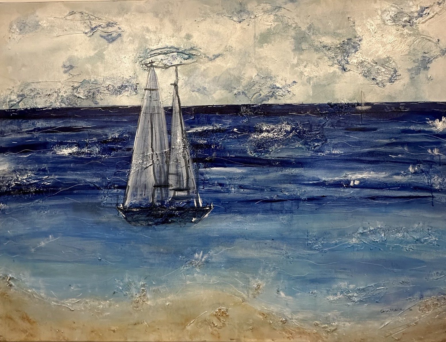 Night Sail — Mixed media