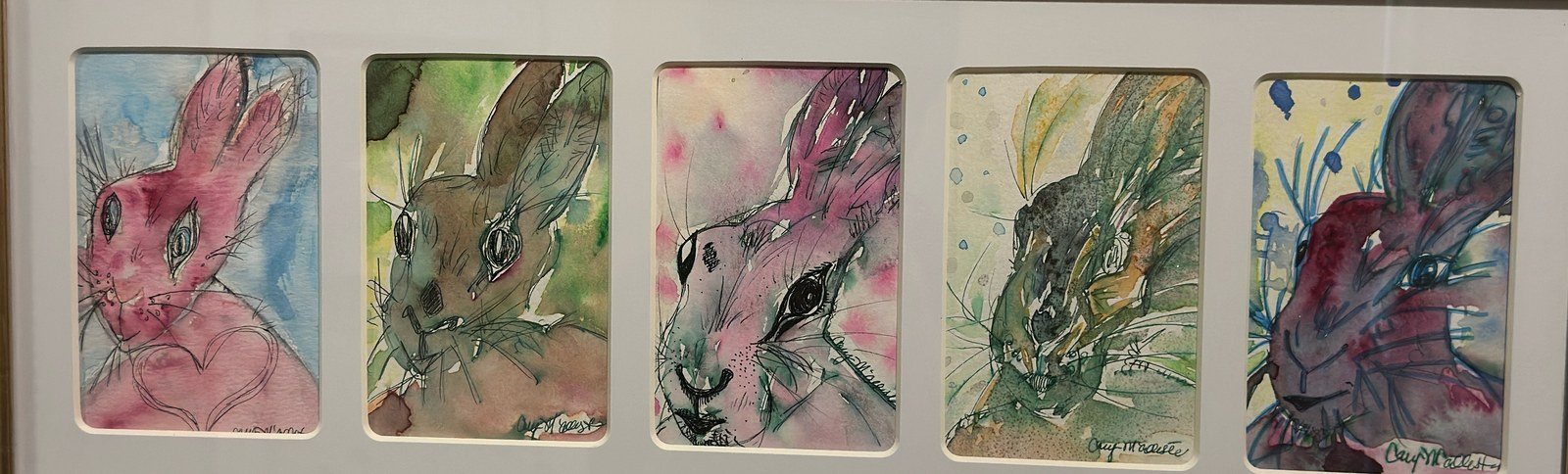 Five Hares — Watercolor