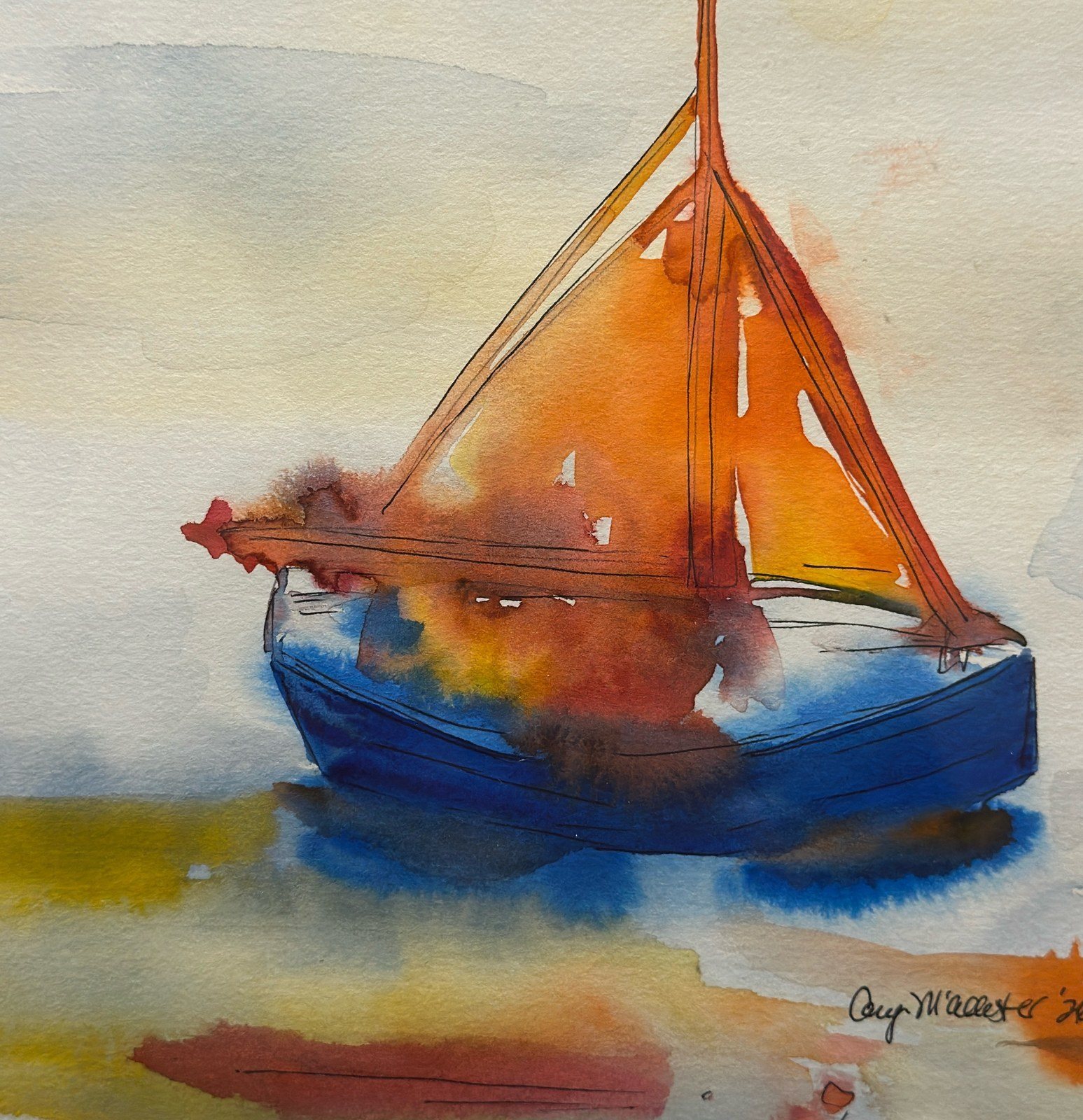 Sunset Regatta — Watercolor