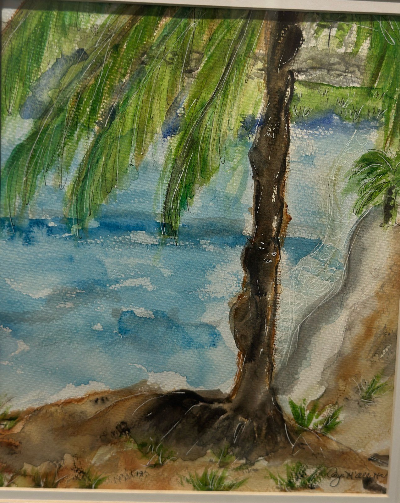 Beneath the Palm — Watercolor