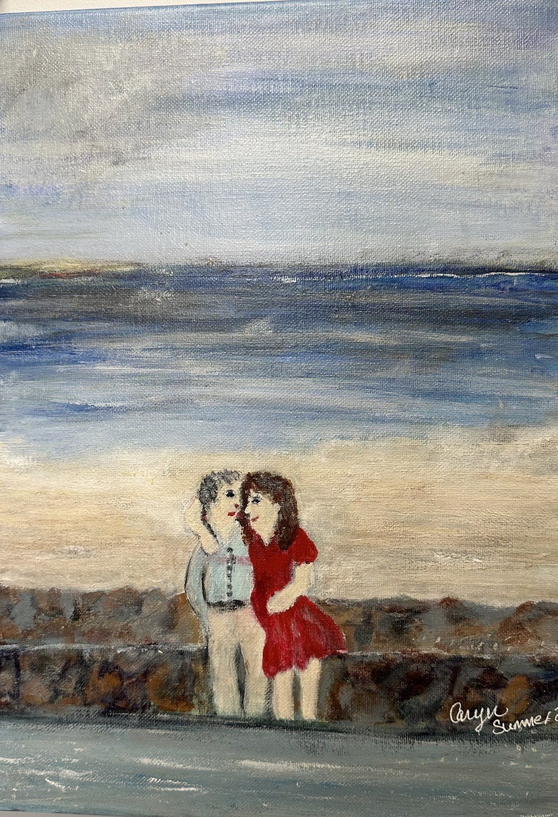 Sweethearts by the Sea — Acrylic on canvas