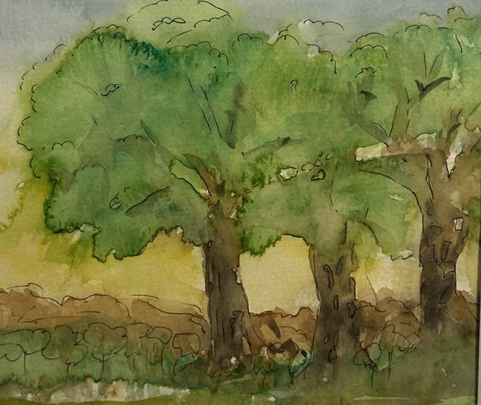 Two Trees — Watercolor